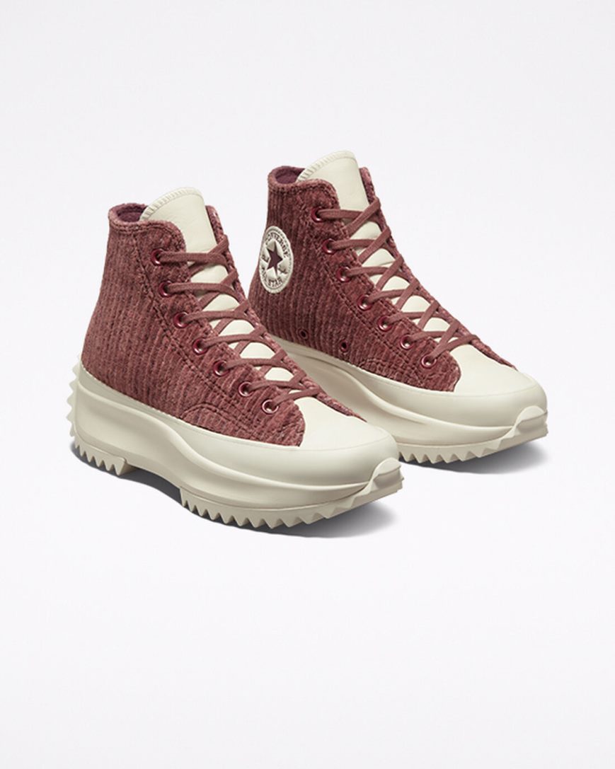 Topanky Na Platforme Converse Run Star Hike Velour Vysoke Panske Červené | SK JHQFE6